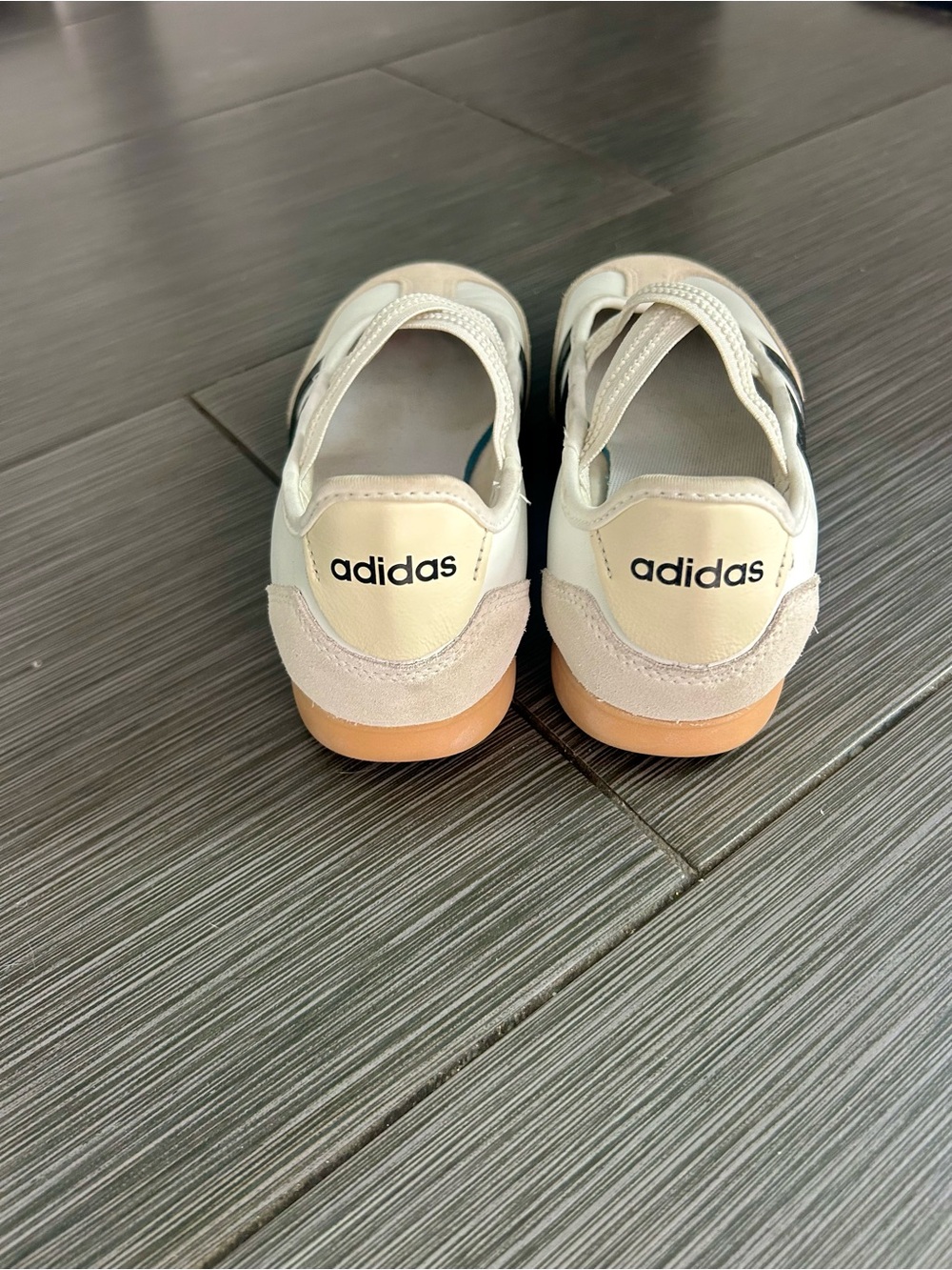 adidas Women's White Beige Mary Jane Sneakers - Picture 2 of 6